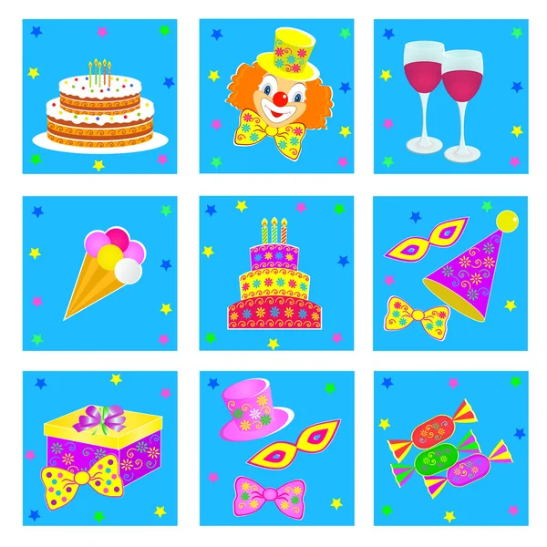 Birthday,celebration and party icons — Stock Vector