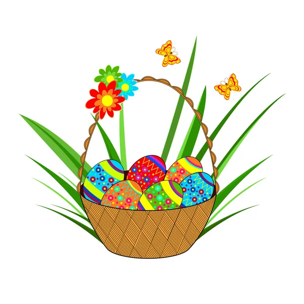 Easter basket. — Stock Vector