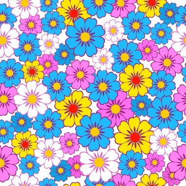 Dikişsiz, desen, renkli flowes