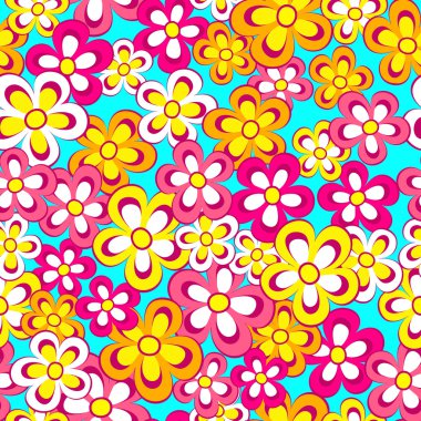 Dikişsiz, desen, renkli flowes