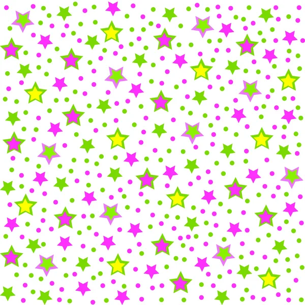 Patrón, sin costuras con estrellas de colores — Vector de stock