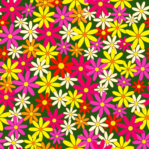 Seamless, pattern  of colorful flowes — Stock Vector