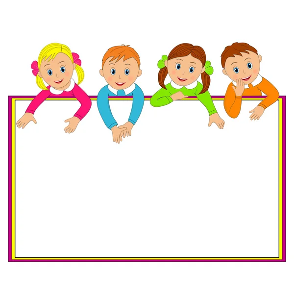 Rahmen mit Kindern — Stockvektor