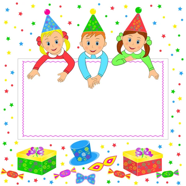 Cartão de festa de aniversário, convite — Vetor de Stock