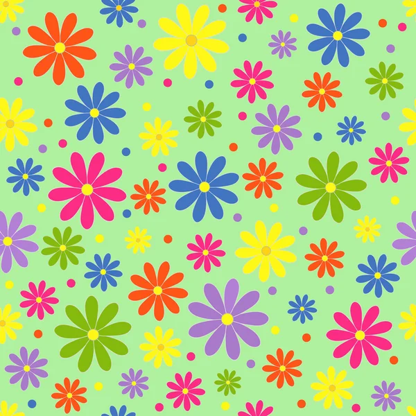 꽃의 다채로운 원활한, 패턴 — 스톡 벡터