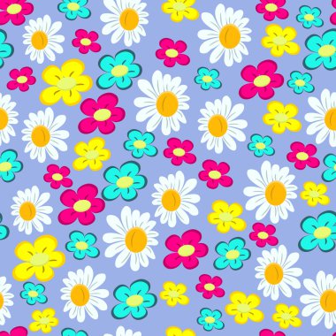 Dikişsiz, desen renkli çiçek