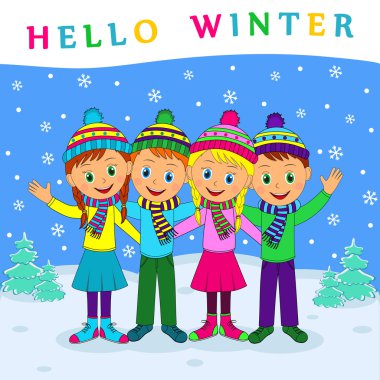 gülümseyen ve elini sallayarak kız ve erkek