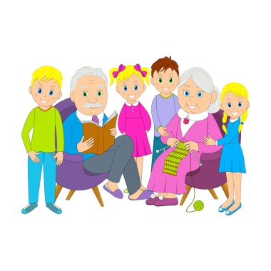 Büyük anne, büyük baba ve torunlar
