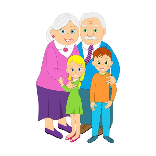 Avós e netos —  Vetores de Stock