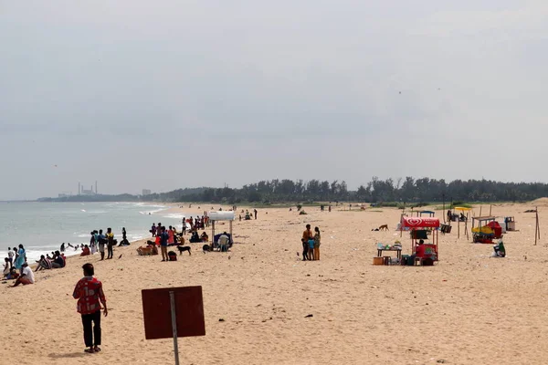 Chennai Tamil Nadu Índia Oct 2020 Durante Férias Pessoas Vêm — Fotografia de Stock