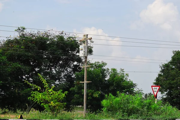 Chennai Tamil Nadu Índia Outubro 2020 Câmera Cctv Vigilância Operando — Fotografia de Stock