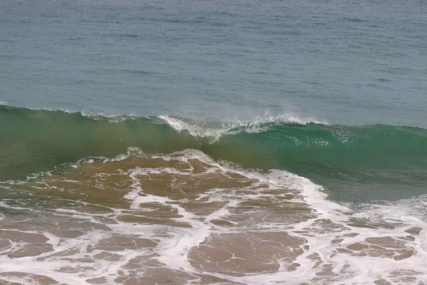 Vue Rapprochée Photographie Motifs Les Vagues Montantes Eau Bleue Mer — Photo