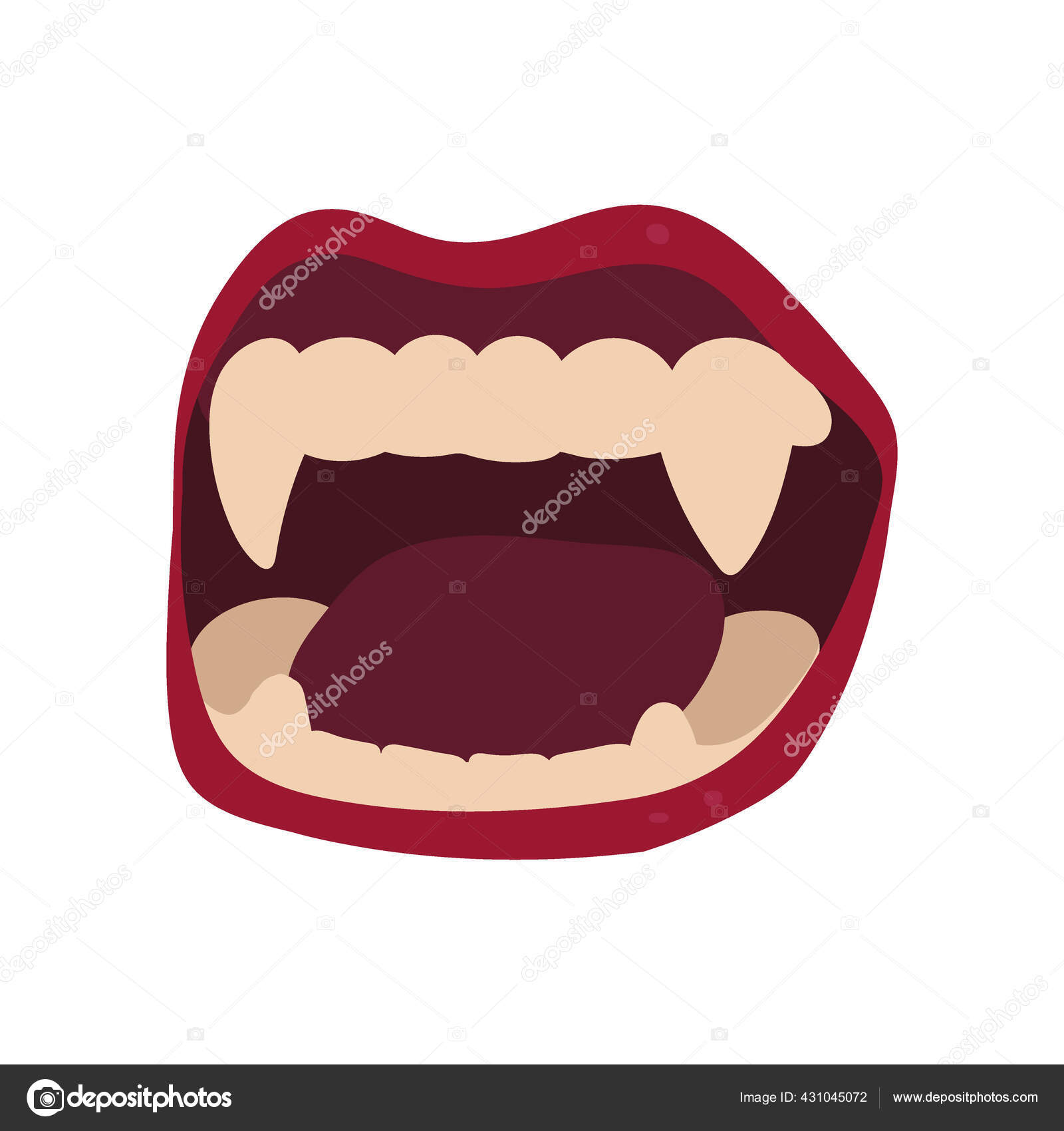 배경에 뱀파이어 송곳니가 할로윈 일러스트 스톡 벡터 - ©Ipyataeva 431045072, image size:1600x1700