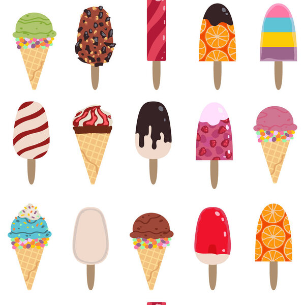 Ice cream vector seamless pattern vector
