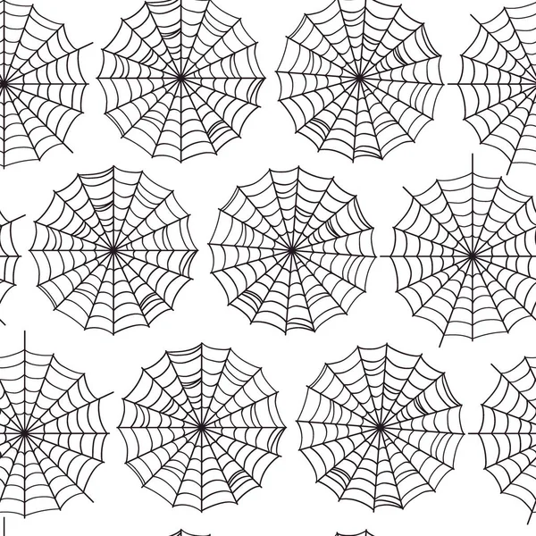 Spiderweb Seamless Pattern White Background Simple Vector Illustration — Stock Vector