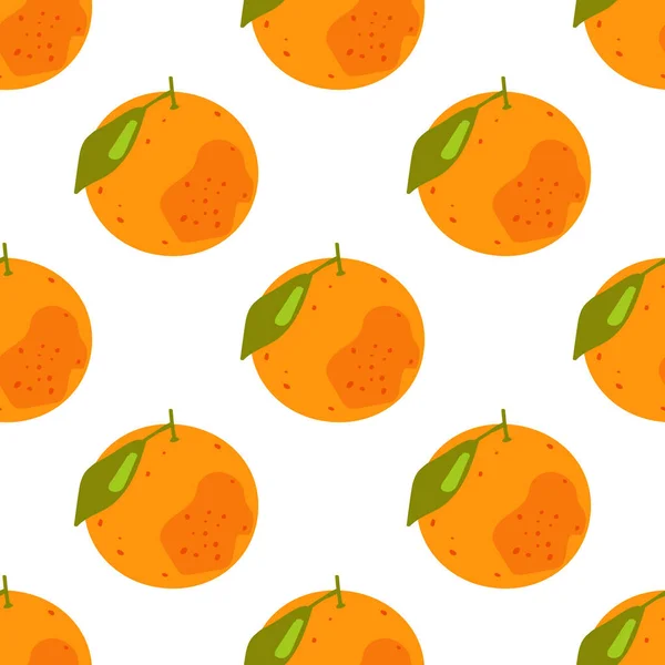Seamless Pattern Tropical Citrus Fruits Vector — Stock Vector