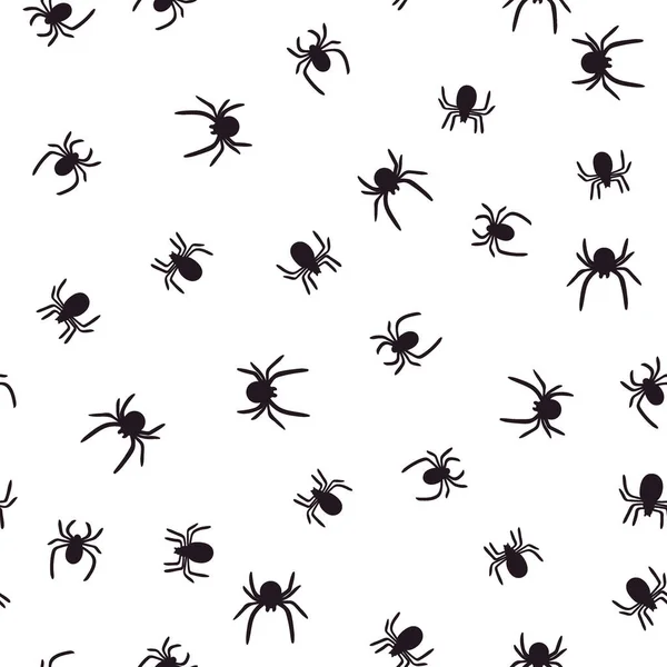 Dark spiders seamless pattern on white background. Vector illustration. — Stock Illustration Dark Spiders Seamless Pattern White Background Vector Illustration Royalty Free Stock Vectors