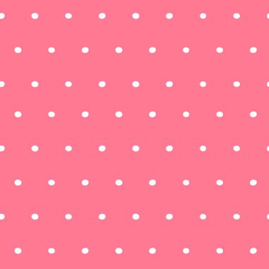 Pembe arka planda beyaz lekeler var. Tekstil, duvar kağıdı, örtü, kumaş, ambalaj kağıdı. Düz biçimli vektör illüstrasyonu