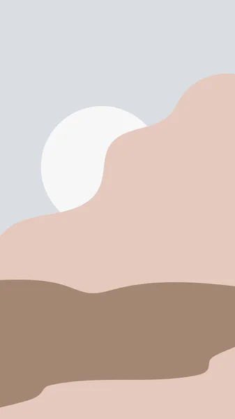 Fondos abstractos verticales. Paisaje de montaña plana. Utilizar para historias de Instagram. Ilustraciones vectoriales modernas contemporáneas de moda. Cada fondo está aislado. — Vector de stock