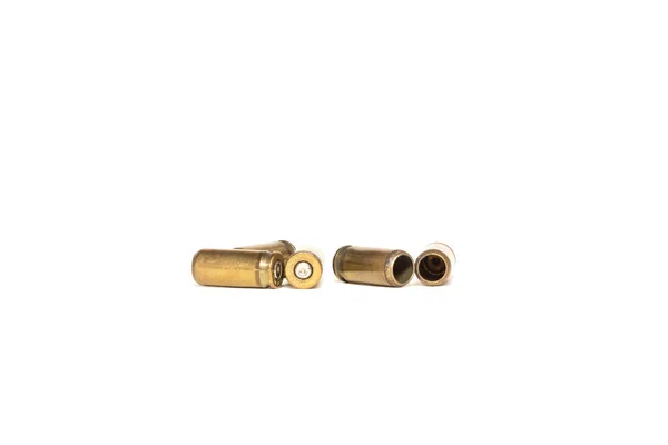 Cylinderampuller Från Pistolpatroner Isolerade Vit Bakgrund — Stockfoto