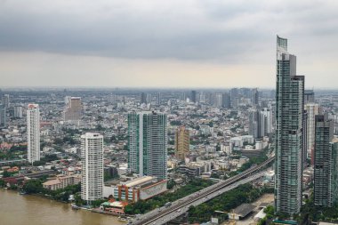 Bangkok, Tayland - 21 Ekim 2020 Bangkok Kuş bakışı