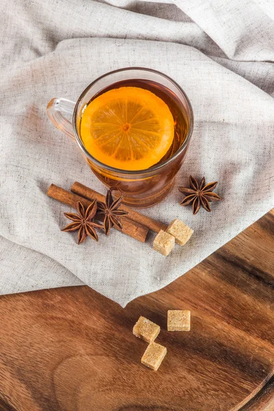 Breakfast with tea and biscuits — Stock Photo, Image