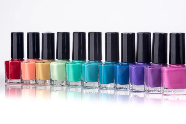 Rainbow of nail polish — Stock Photo, Image