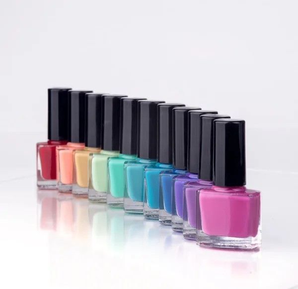 Rainbow of nail polish — Stock Photo, Image