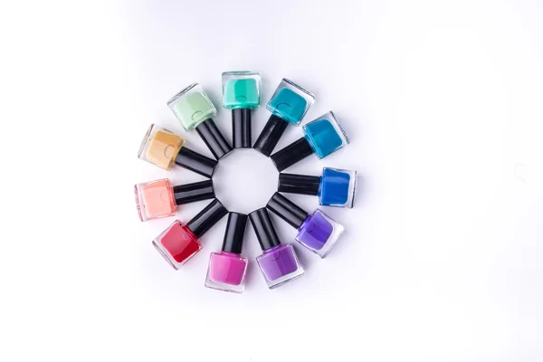 Rainbow of nail polish — Stock Photo, Image