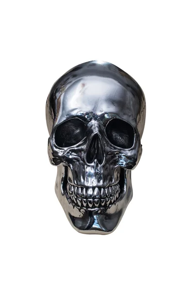 Cráneo de metal cromado — Foto de Stock
