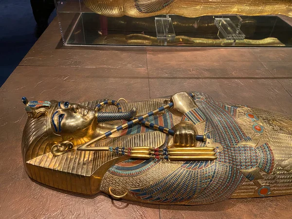 Exhibition Tutankhamun Zurich Pandemic Time Tomb Treasure Egypt Pharaoh Tutanchamun — Stock Photo, Image
