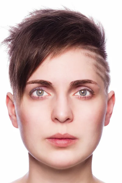 Young woman portrait, modern short hair — Stock Photo, Image