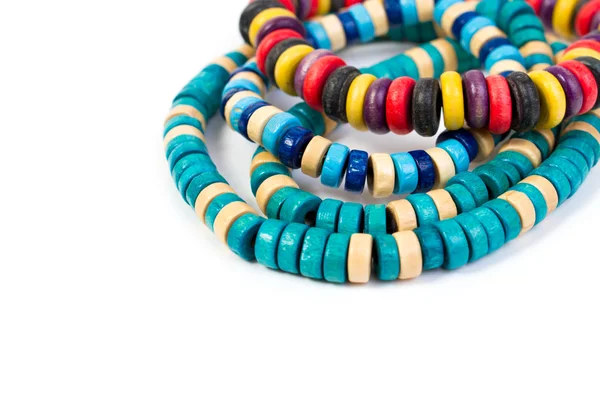 Farbige Halsketten aus Holz — Stockfoto