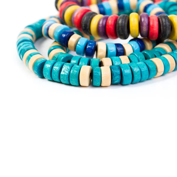 Colored wooden necklaces Stock Picture