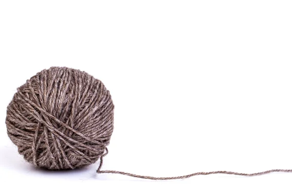 Wool yarn white bacground — Stock Photo, Image