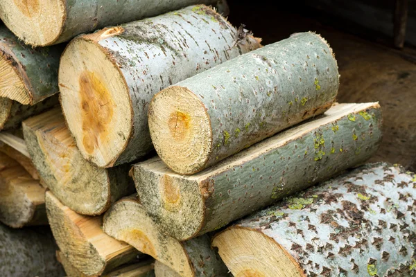 Stacked logpile, firewood — Stock Photo, Image