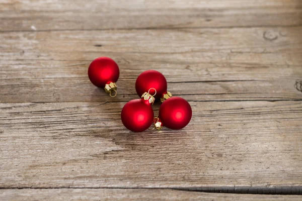 Christmas balls on wood — Stock Photo, Image