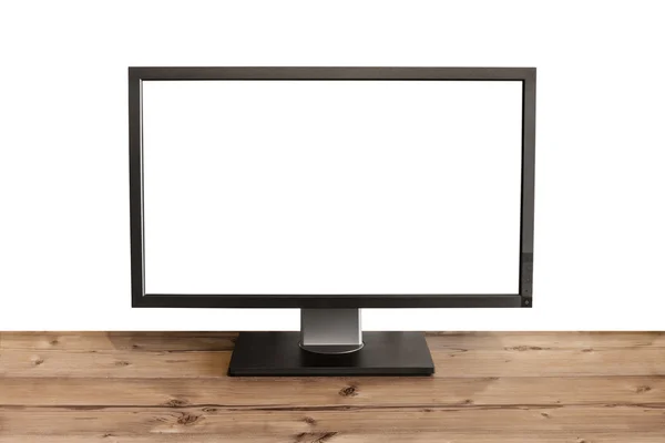 Computer display op tabel — Stockfoto