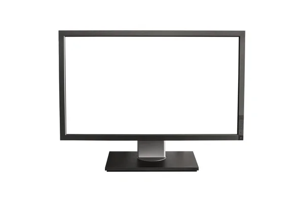 Computerdisplay mit weißem leeren Bildschirm — Stockfoto