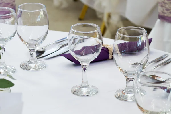 Restaurant table with glasses — Stock Photo, Image