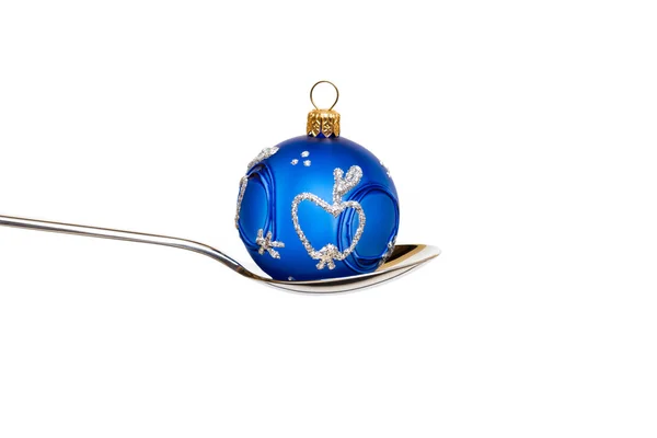 Xmas ball in the spoon — Stock Photo, Image