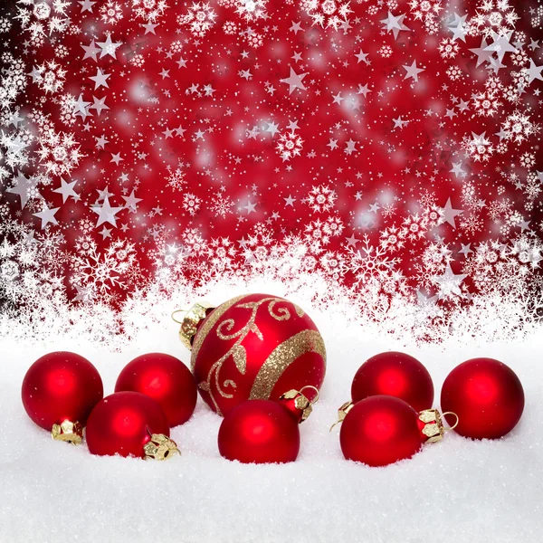 Palle rosse di Natale — Foto Stock