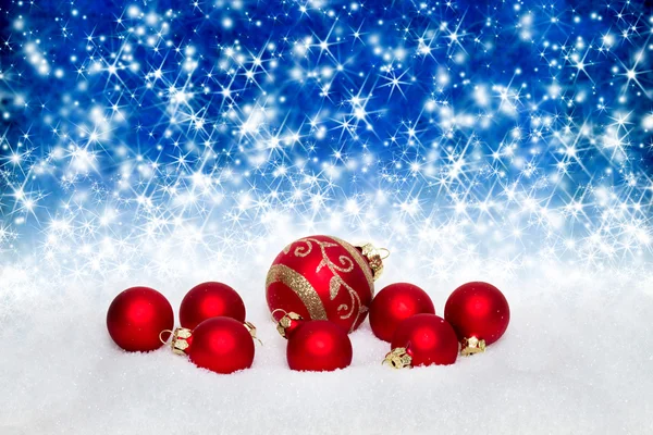 Palle rosse di Natale — Foto Stock