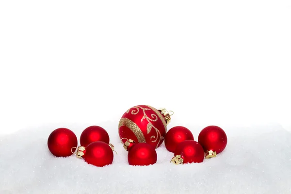 Palle rosse di Natale — Foto Stock