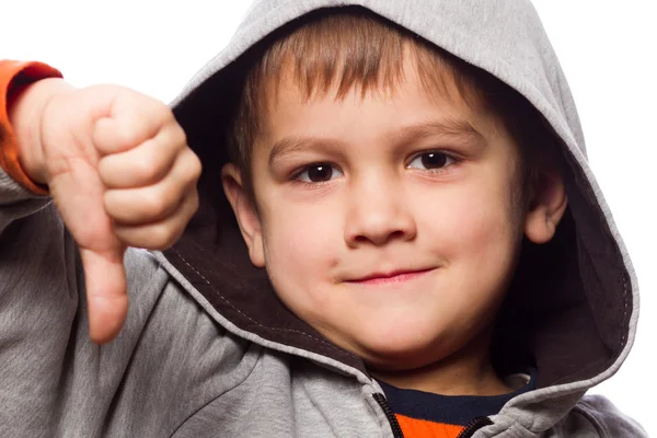 Kid vote down — Stock Photo, Image