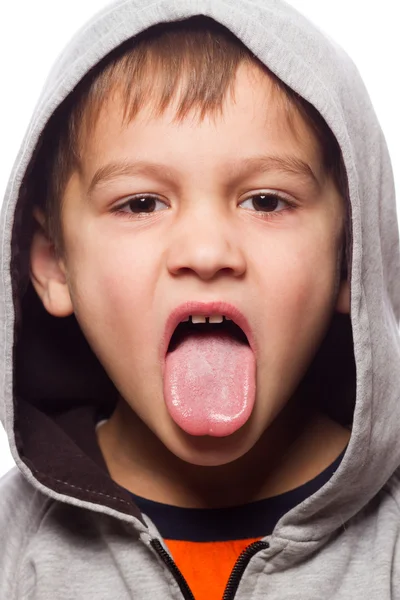 Niño haciendo expresiones divertidas — Foto de Stock