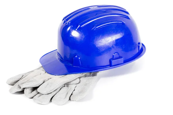 Hard hat and glove — Stock Photo, Image