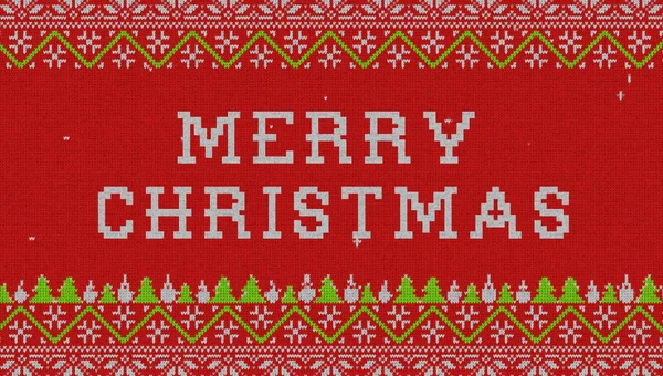 Merry Christmas text on a ugly sweater style. Concept: Happy holidays, Christmas season.