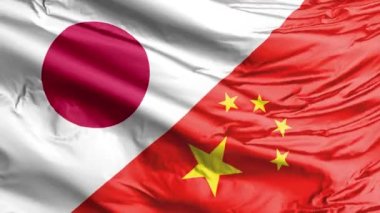 Japonya ve Çin Dalgalanan Bayrak