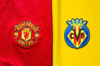 Stadyum Miejski, Gdasku, Gdask City, Polonya. 8 Mayıs 2021. Manchester United, Villarreal CF formalarına karşı. Konsept: UEFA Avrupa Ligi Finali.